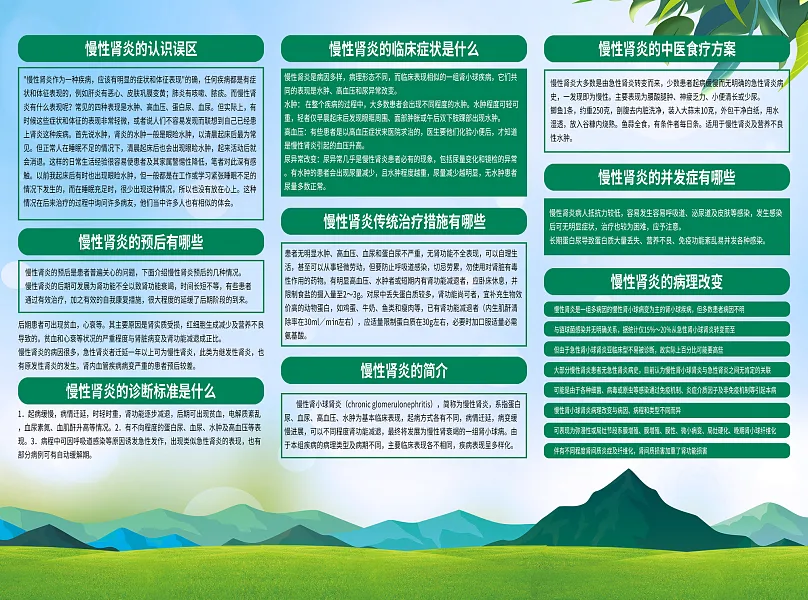 大气慢性肾炎医疗宣传折页4-图巨人