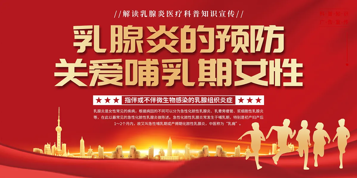 大气乳腺炎医疗宣传展板5-图巨人