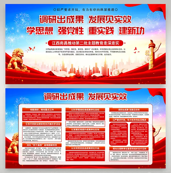 大气调研出成果发展见实效宣传栏50-图巨人