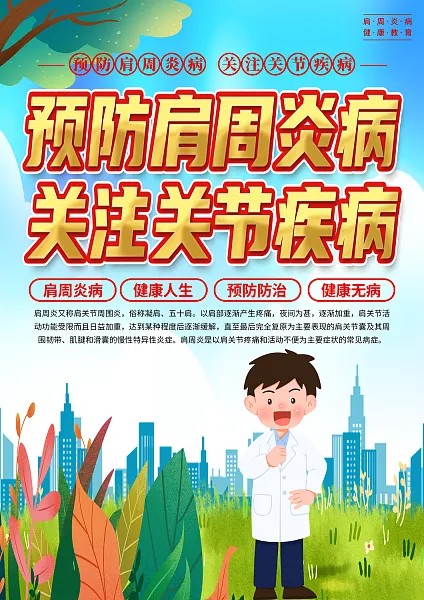 大气肩周炎科普知识宣传单页2-图巨人