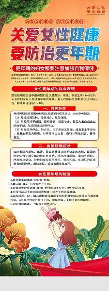 大气关爱女性更年期知识宣传易拉宝1-图巨人