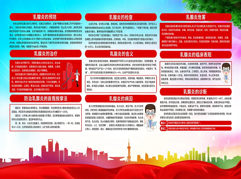 大气乳腺炎医疗宣传折页2-图巨人
