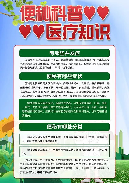 清新便秘科普宣传单页1-图巨人