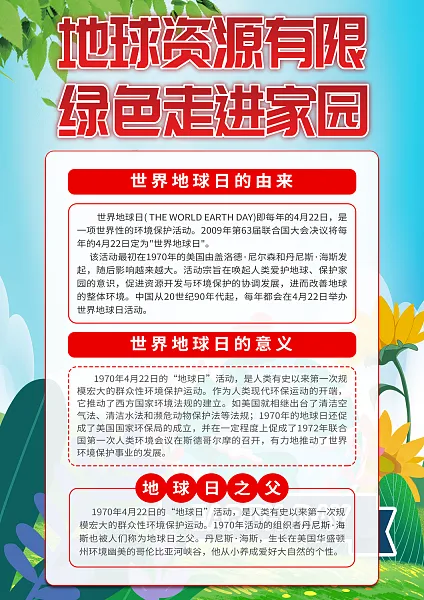 清新世界地球日科普宣传单页3-图巨人