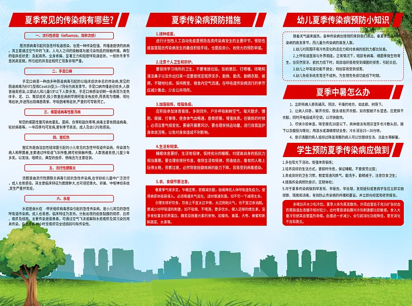大气夏季流行病传染病防治医疗折页1-图巨人