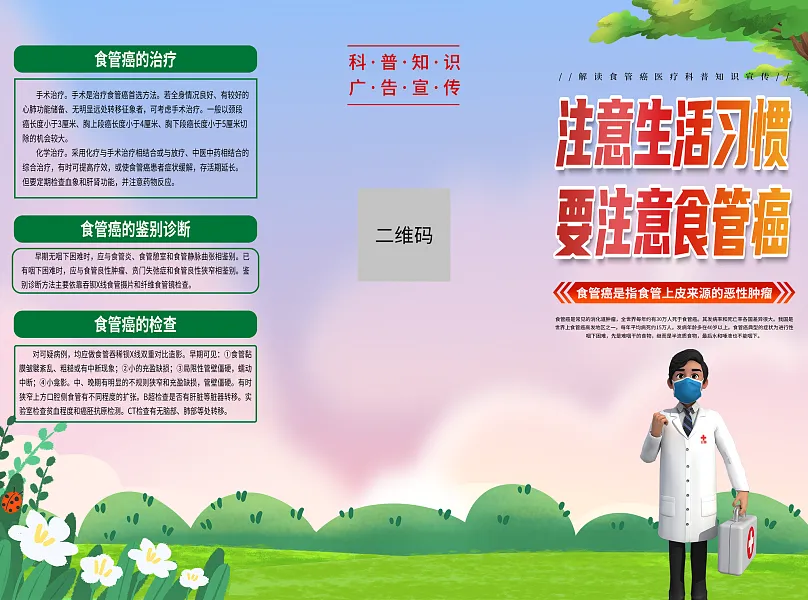 时尚食管癌医学知识宣传折页4-图巨人