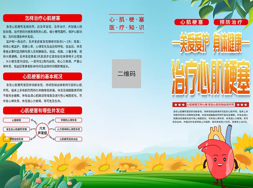 时尚心肌梗塞医疗知识折页3-图巨人