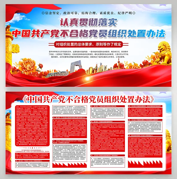 时尚不合格党员组织处置办法展板2-图巨人