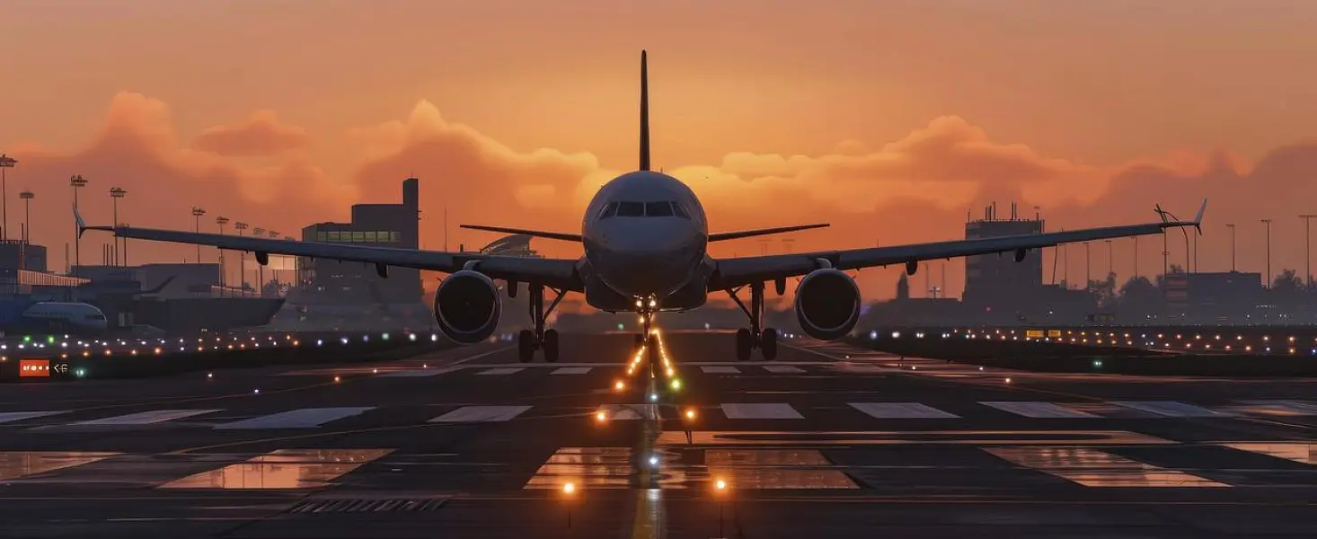 飞机 天空 喷射 旅行 航班 日落 降落 飞机场 自然 飞行-图巨人