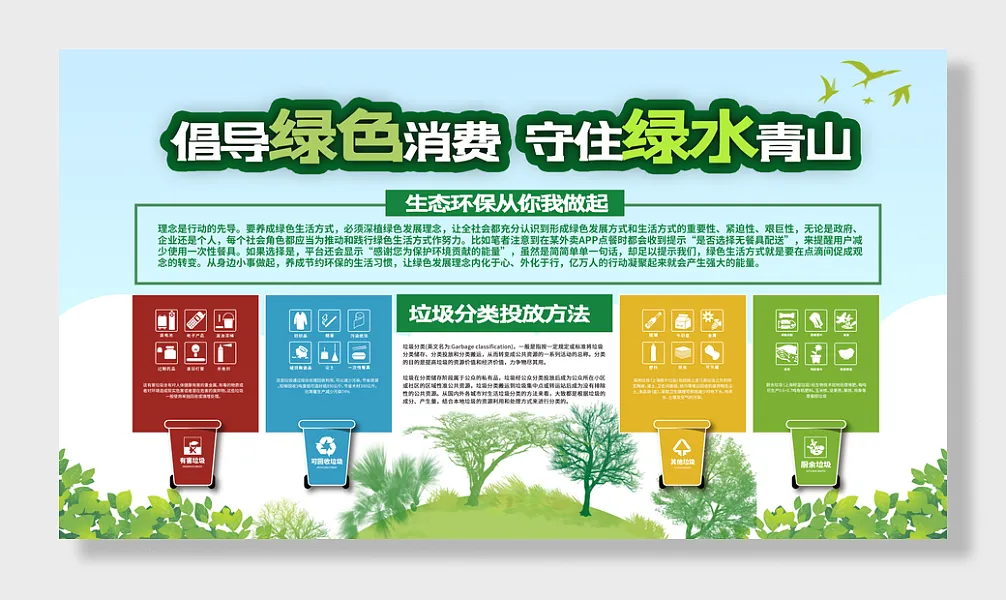 生态环保从你我做垃圾分类文明城市投放方法-图巨人