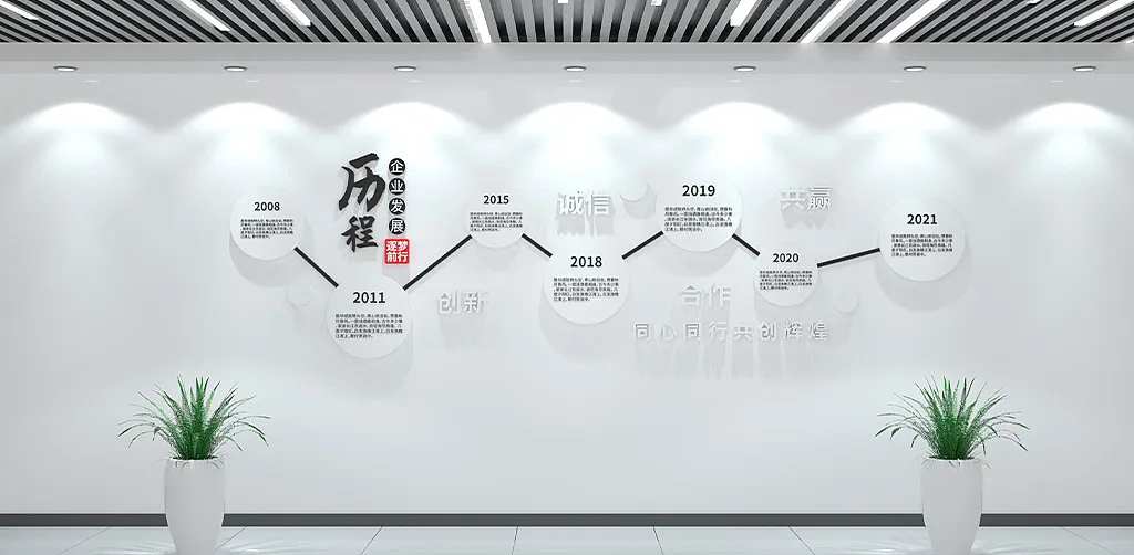 企业文化墙公司发展历程企业简介时间线宣传墙-图巨人