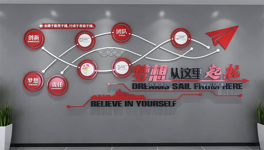 企业励志标语梦想从这里启航主题-图巨人