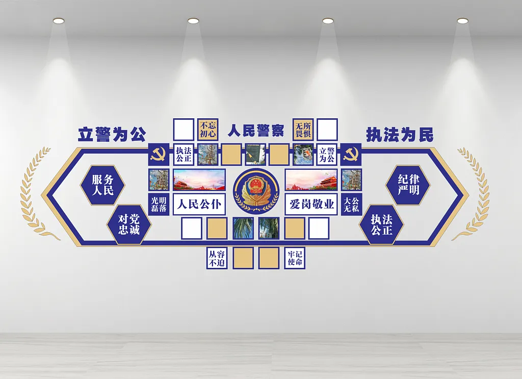警察公安派出所风采文化墙