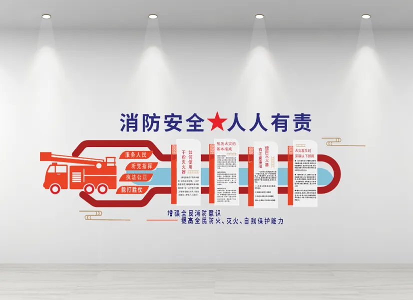 消防文化墙消防安全人人有责-图巨人
