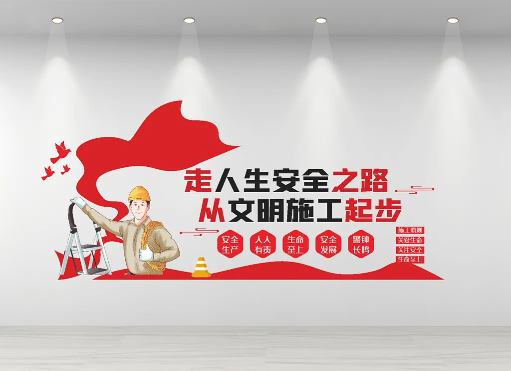 安全生产文化墙红色