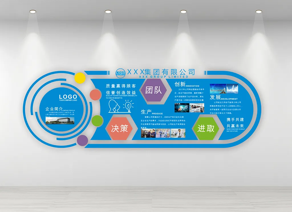 企业公司简介形象文化墙