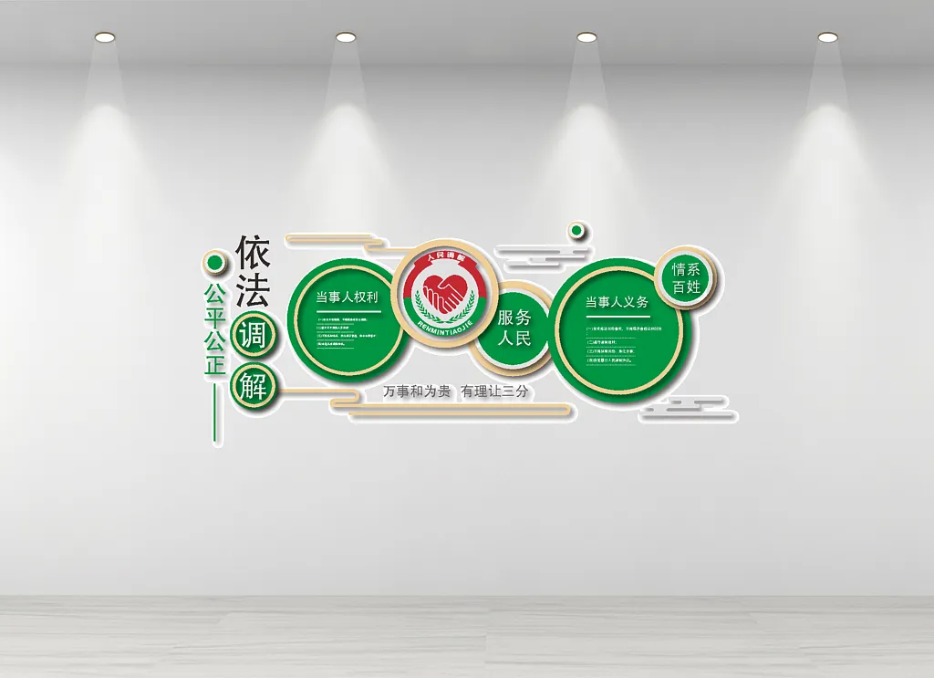 人民调解室文化墙设计