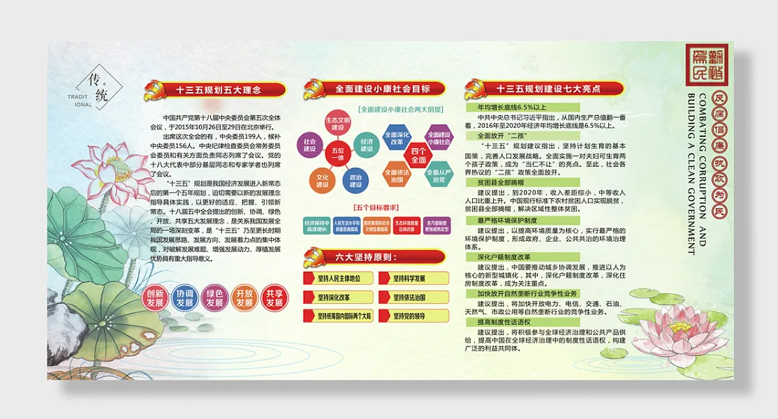 中国风反腐倡廉党建宣传展板-图巨人