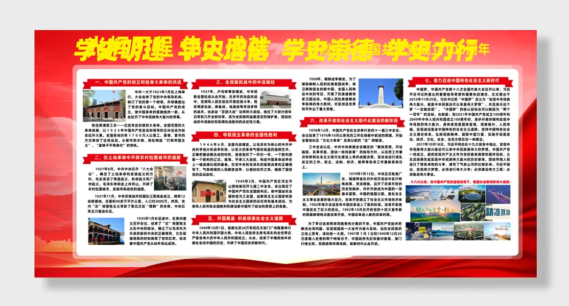 光辉历程展板格式党史学习教育-图巨人