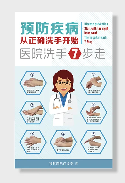 预防疾病正确洗手医院展板-图巨人