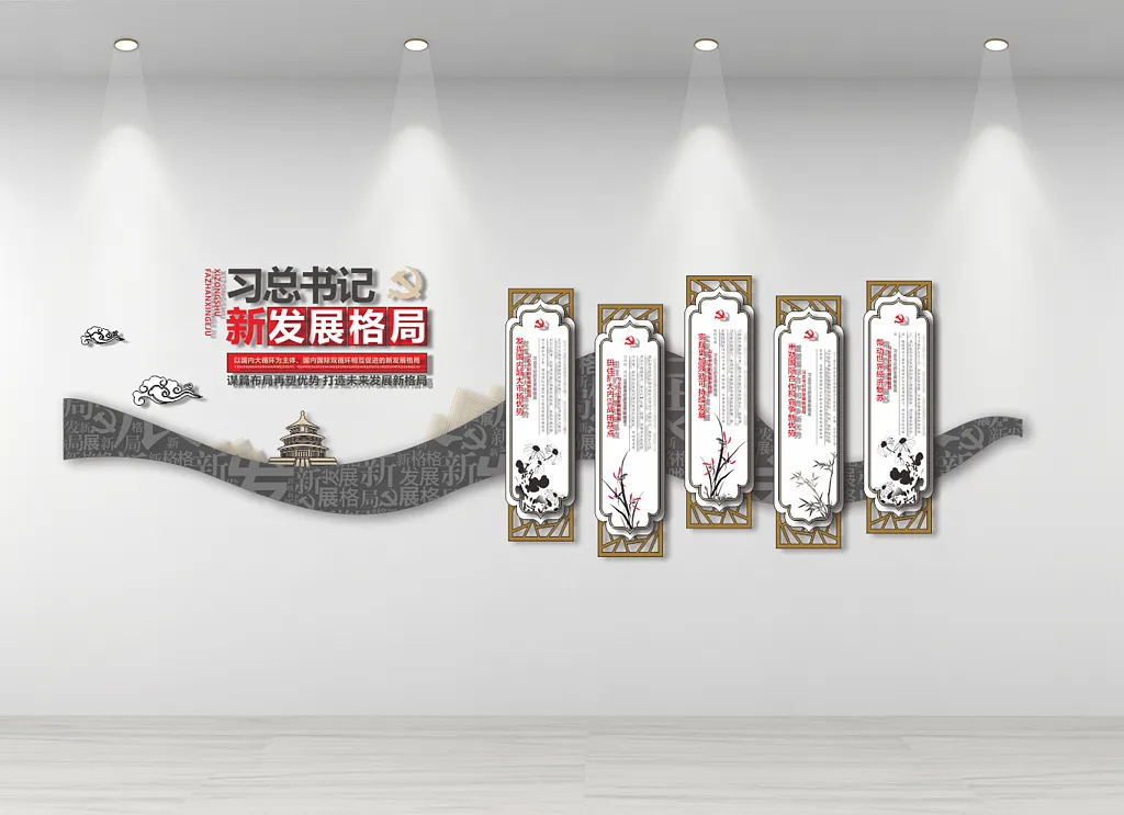中式新发展格局文化墙