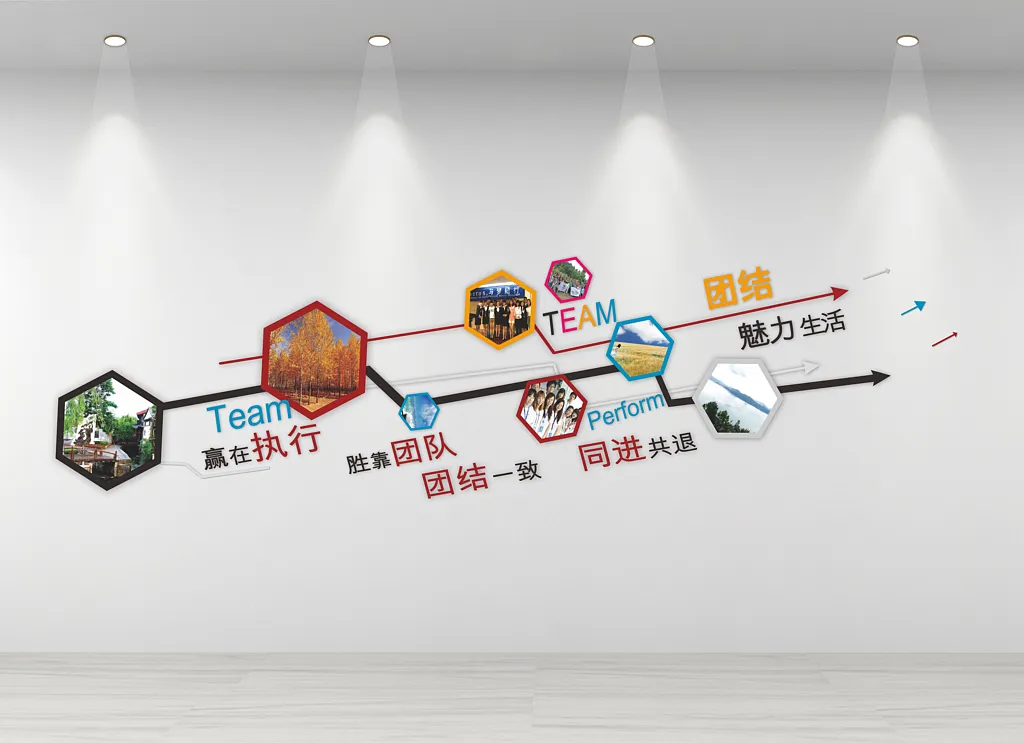 企业团队励志楼梯文化墙