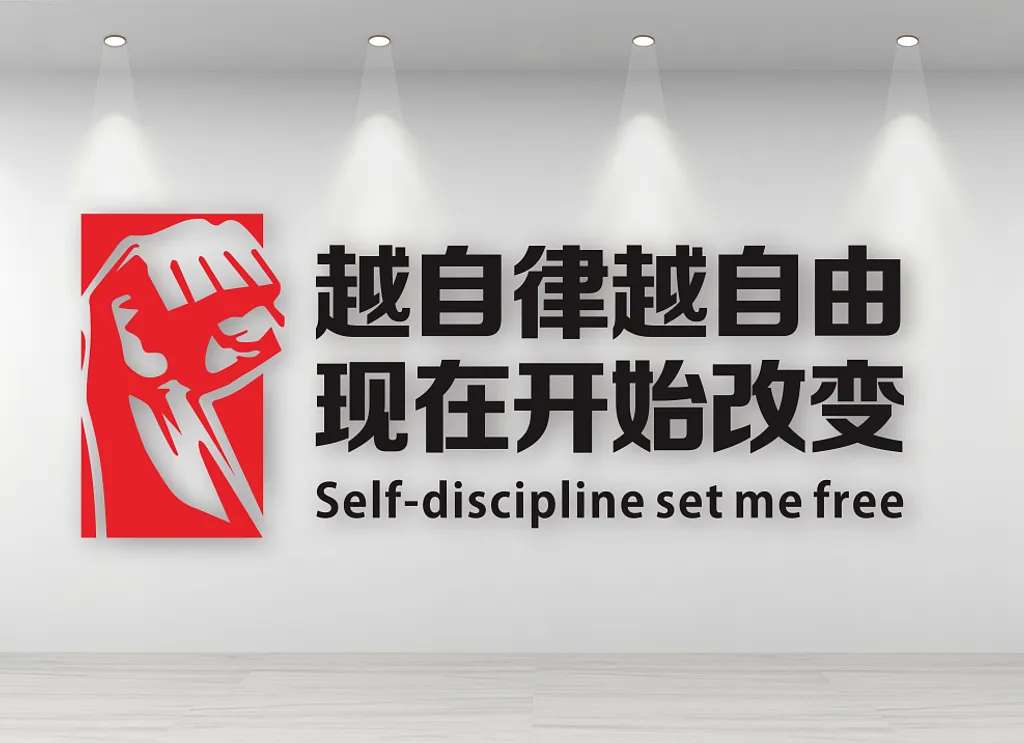 健身房自律口号文化墙