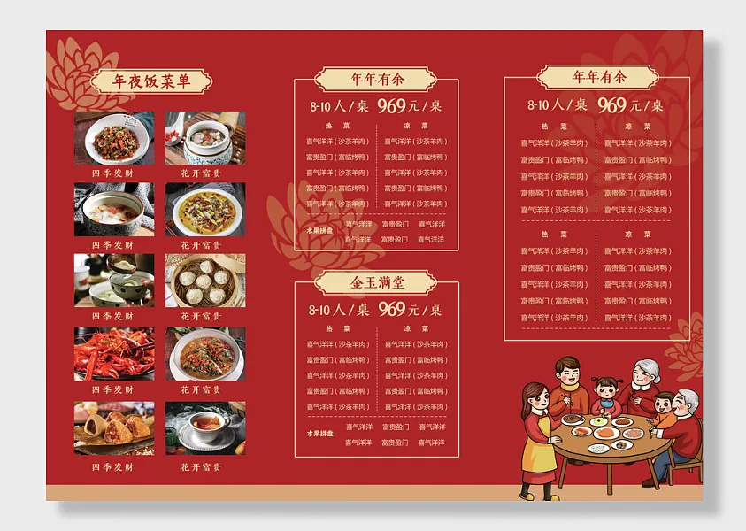 年夜饭菜单模板-图巨人