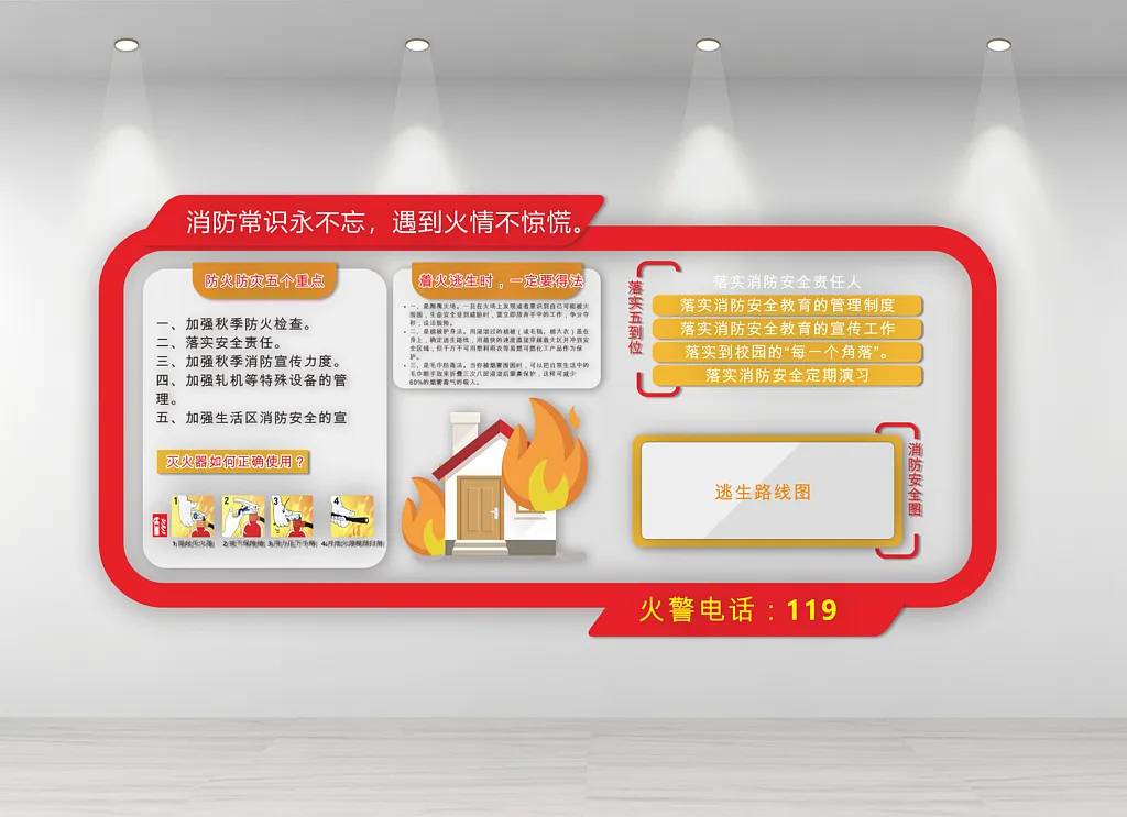 消防常识宣传文化墙