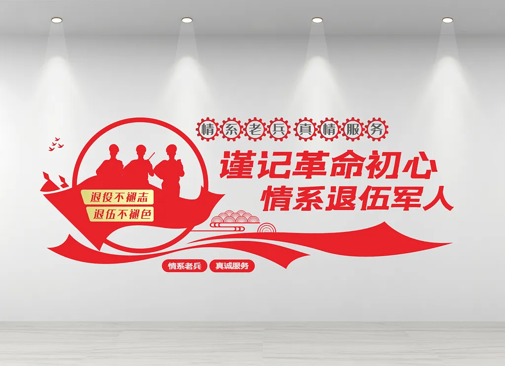 红色退役军人文化墙