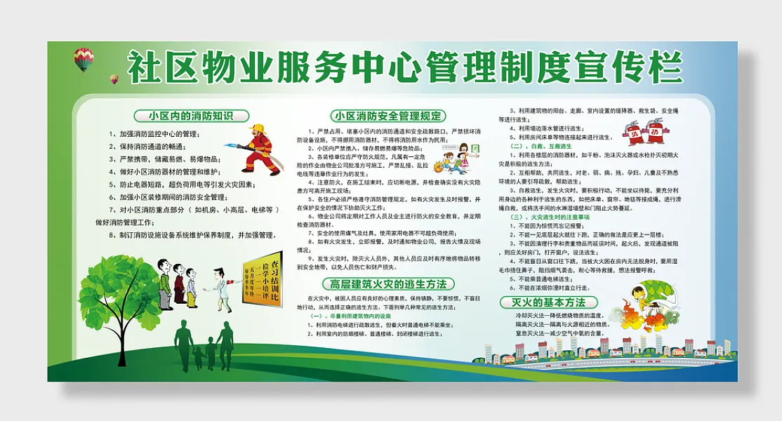 社区物业管理中心展板-图巨人